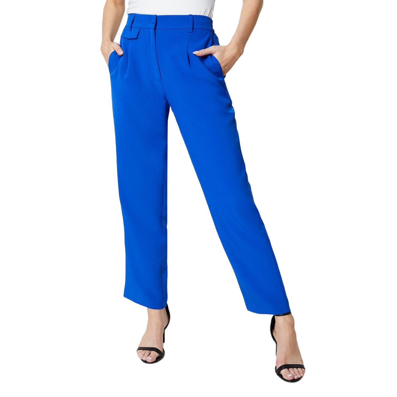Cobalt - Front - Principles Womens-Ladies Zip Pocket Wide Leg Trousers