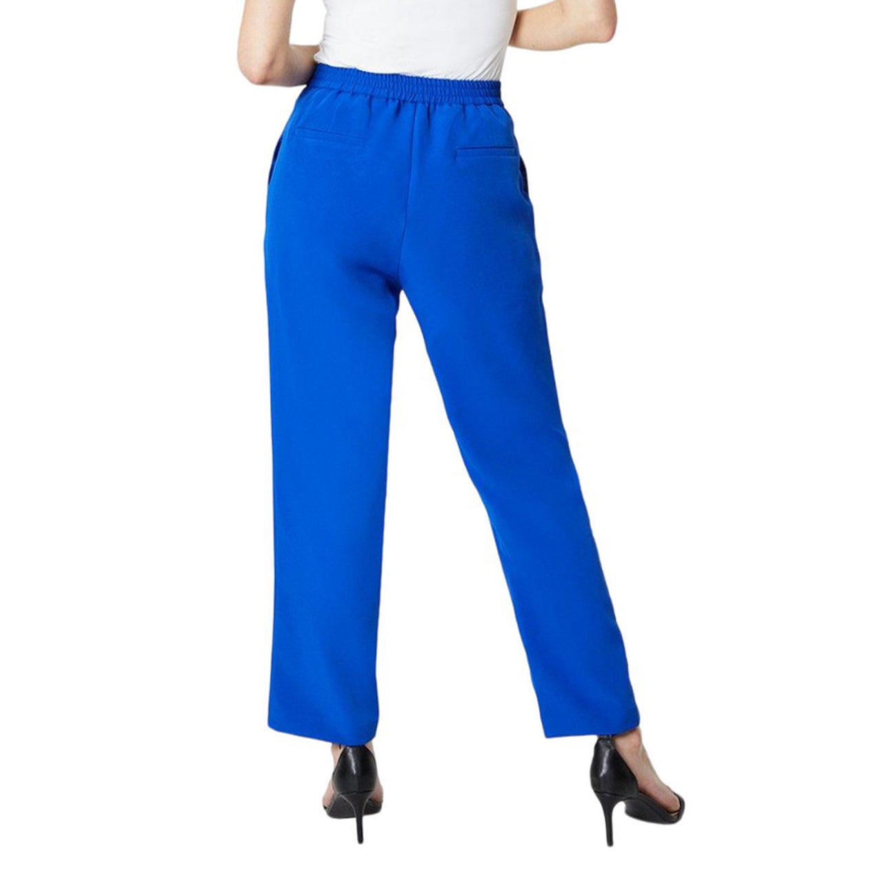 Cobalt - Back - Principles Womens-Ladies Zip Pocket Wide Leg Trousers