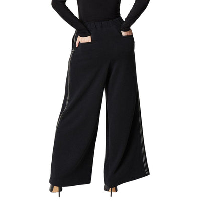 Black - Back - Principles Womens-Ladies Jersey Palazzo Trousers