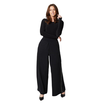 Black - Side - Principles Womens-Ladies Jersey Palazzo Trousers