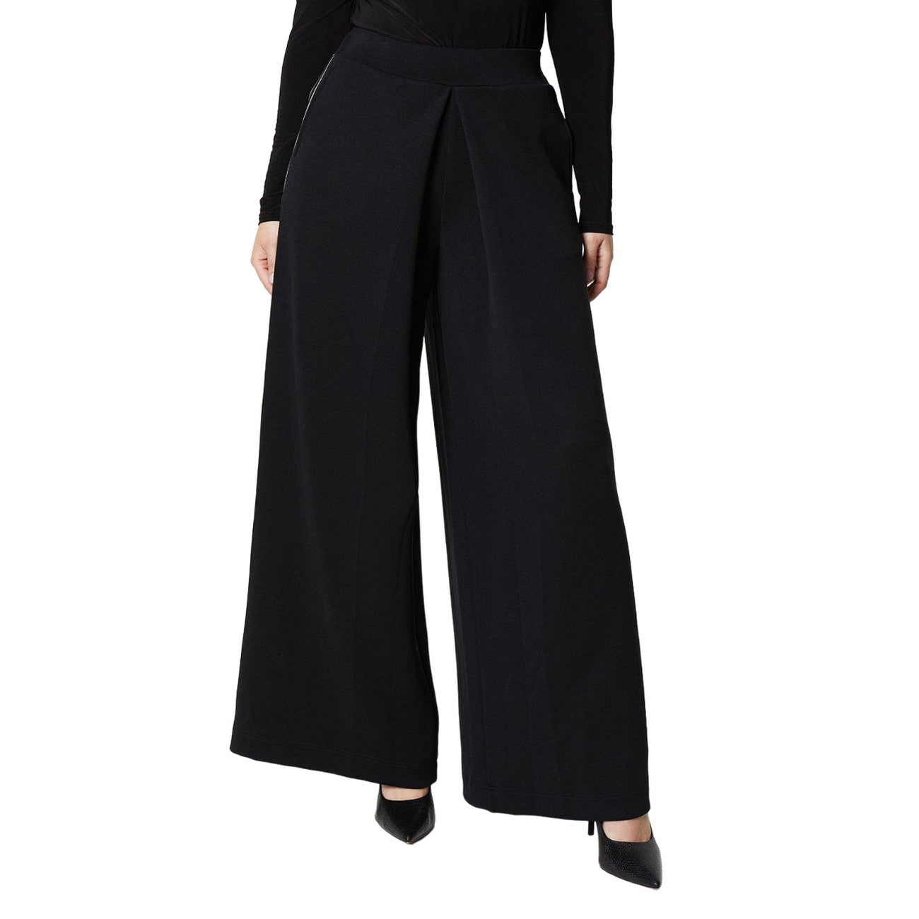 Black - Front - Principles Womens-Ladies Jersey Palazzo Trousers