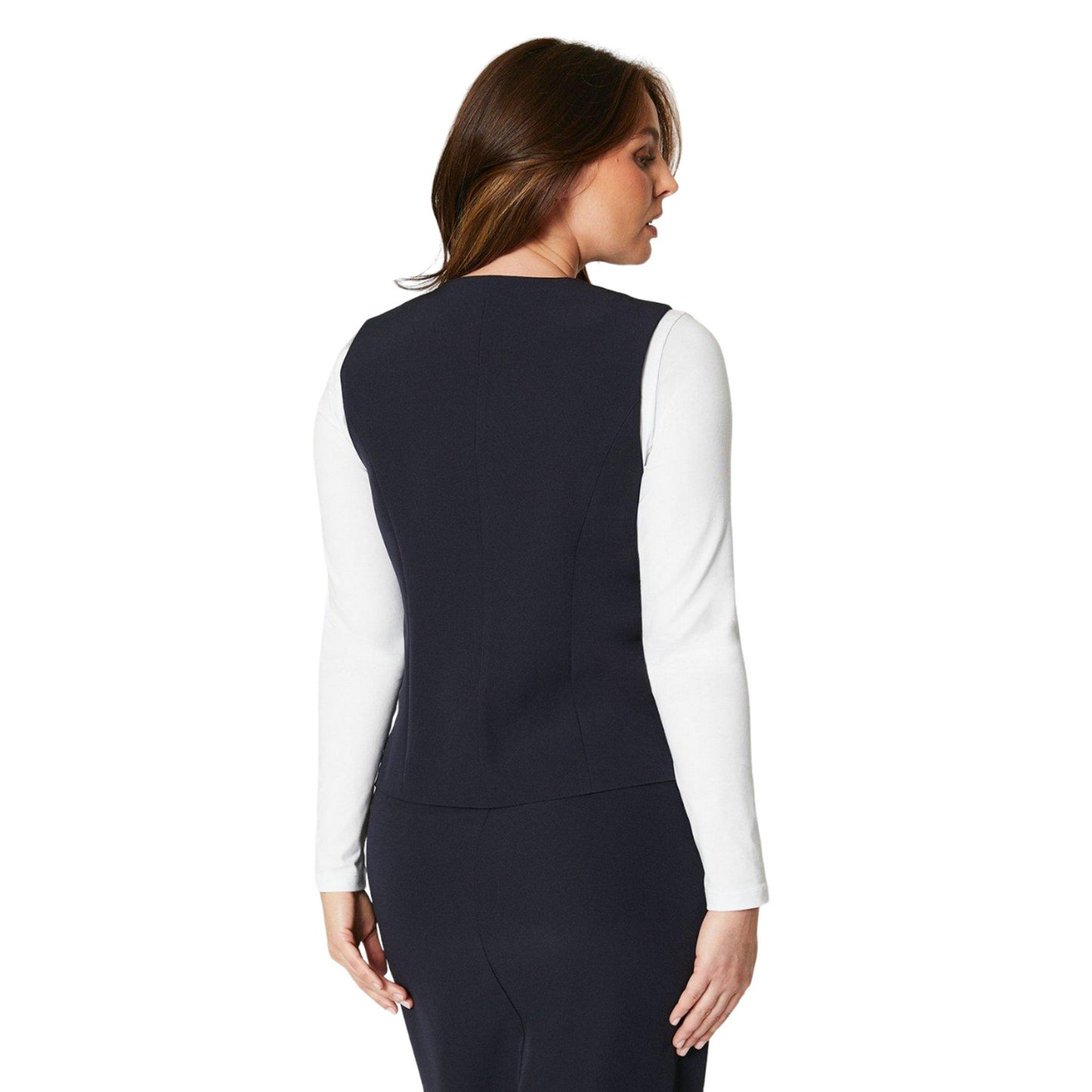 Navy - Back - Principles Womens-Ladies Single-Breasted Sleeveless Waistcoat
