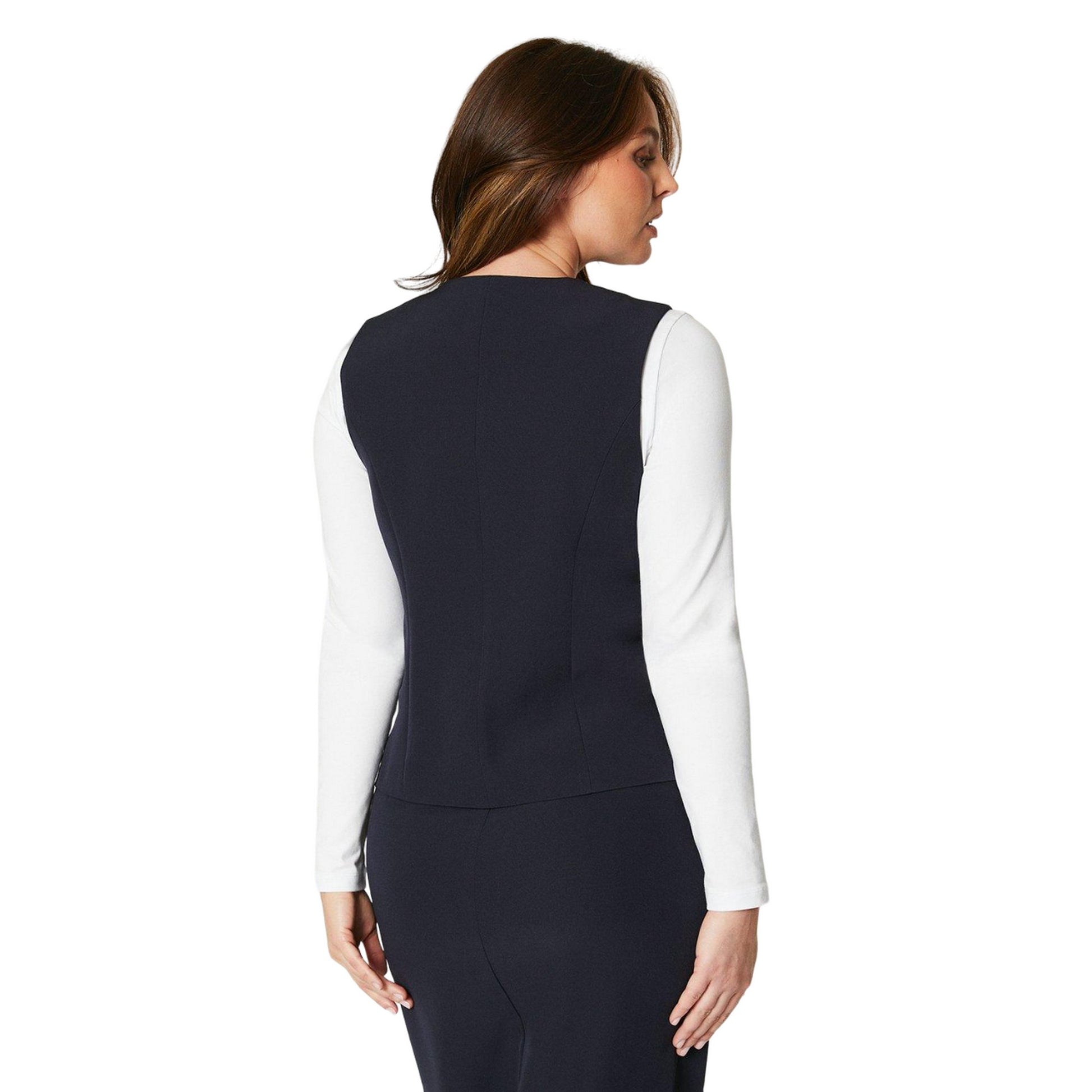 Navy - Back - Principles Womens-Ladies Single-Breasted Sleeveless Waistcoat
