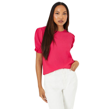 Pink - Front - Principles Womens-Ladies Textured Frill Cuff T-Shirt