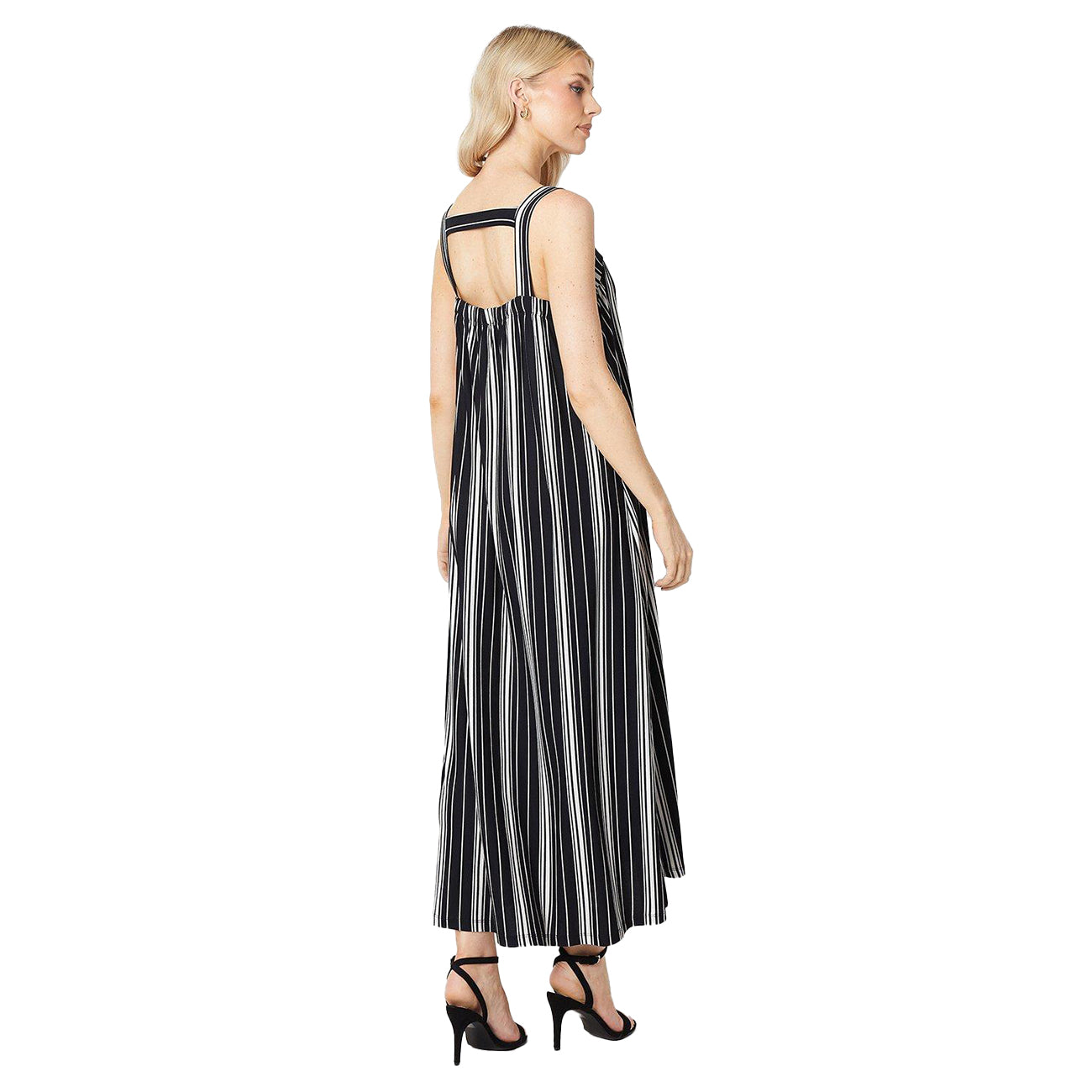 Black - Back - Principles Womens-Ladies Striped Jersey Maxi Sundress