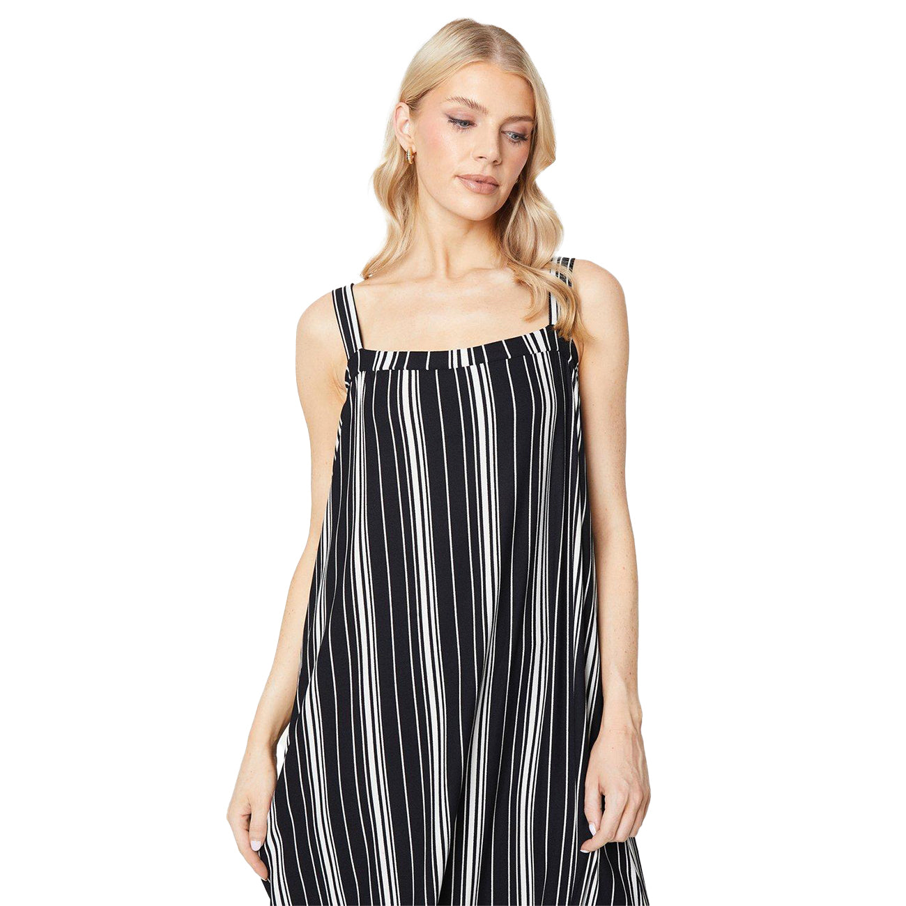 Black - Side - Principles Womens-Ladies Striped Jersey Maxi Sundress
