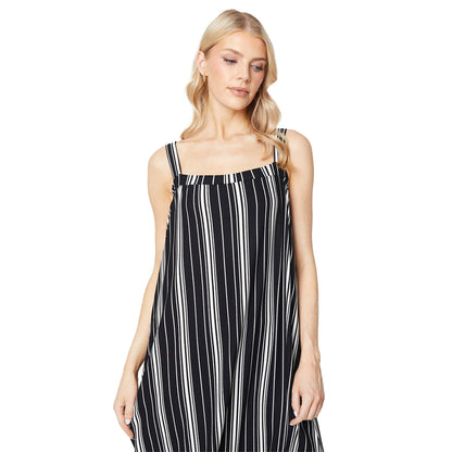 Black - Side - Principles Womens-Ladies Striped Jersey Maxi Sundress