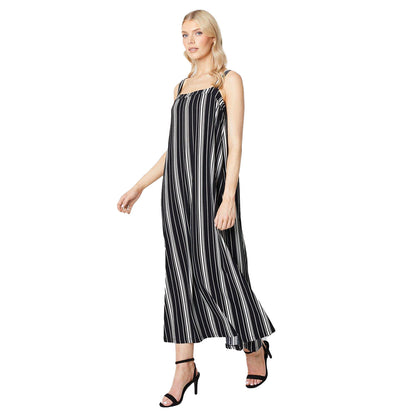 Black - Front - Principles Womens-Ladies Striped Jersey Maxi Sundress