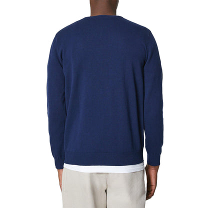 Navy - Back - Maine Mens Cotton Lightweight Jumper