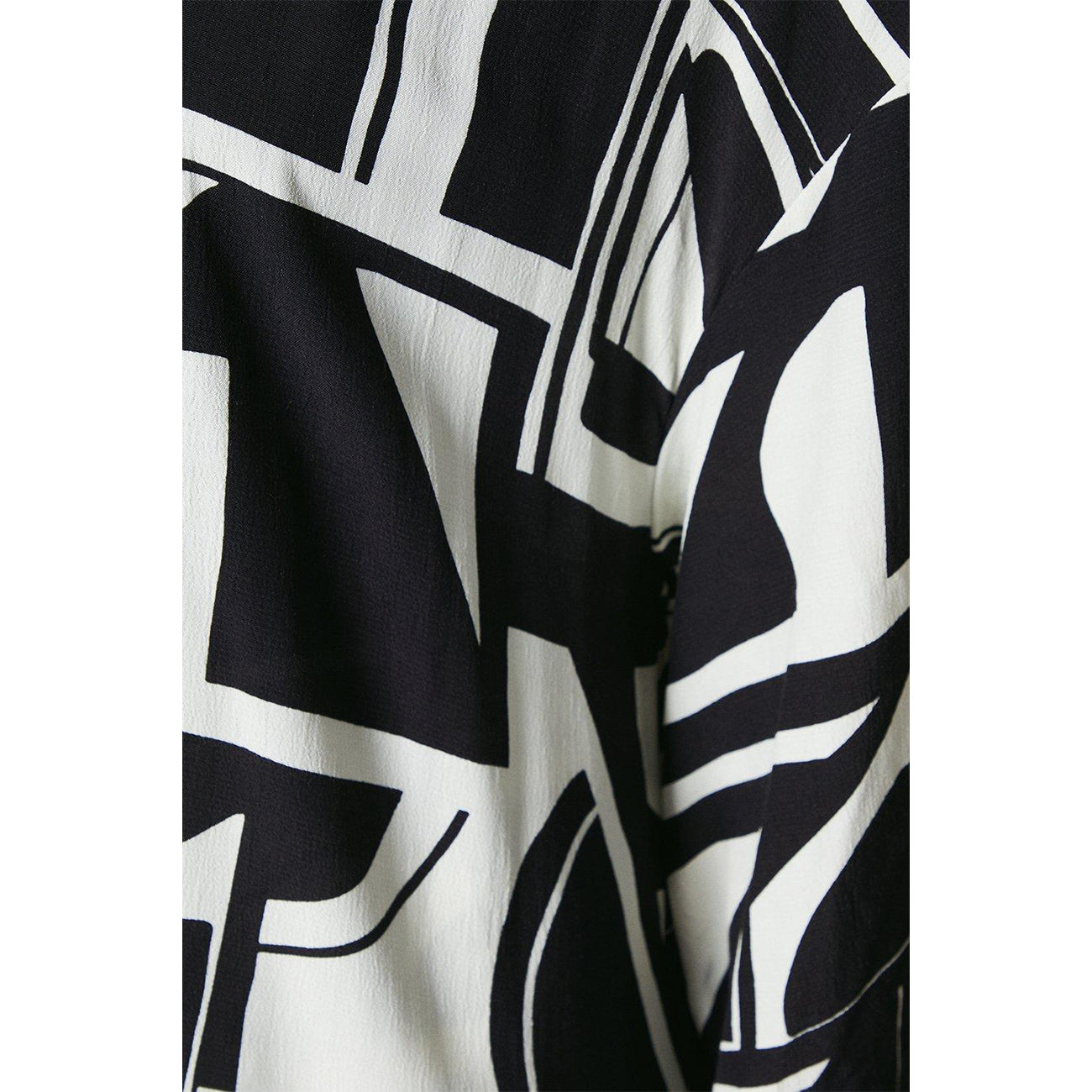 Black-White - Lifestyle - Principles Womens-Ladies Geometric Longline Kimono