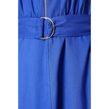 Powder Blue - Side - Principles Womens-Ladies Belted Poplin Zip Front Dress