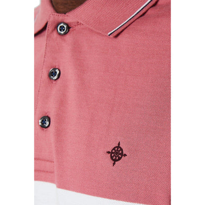 Rose - Side - Maine Mens Rome Placement Stripe Polo Shirt