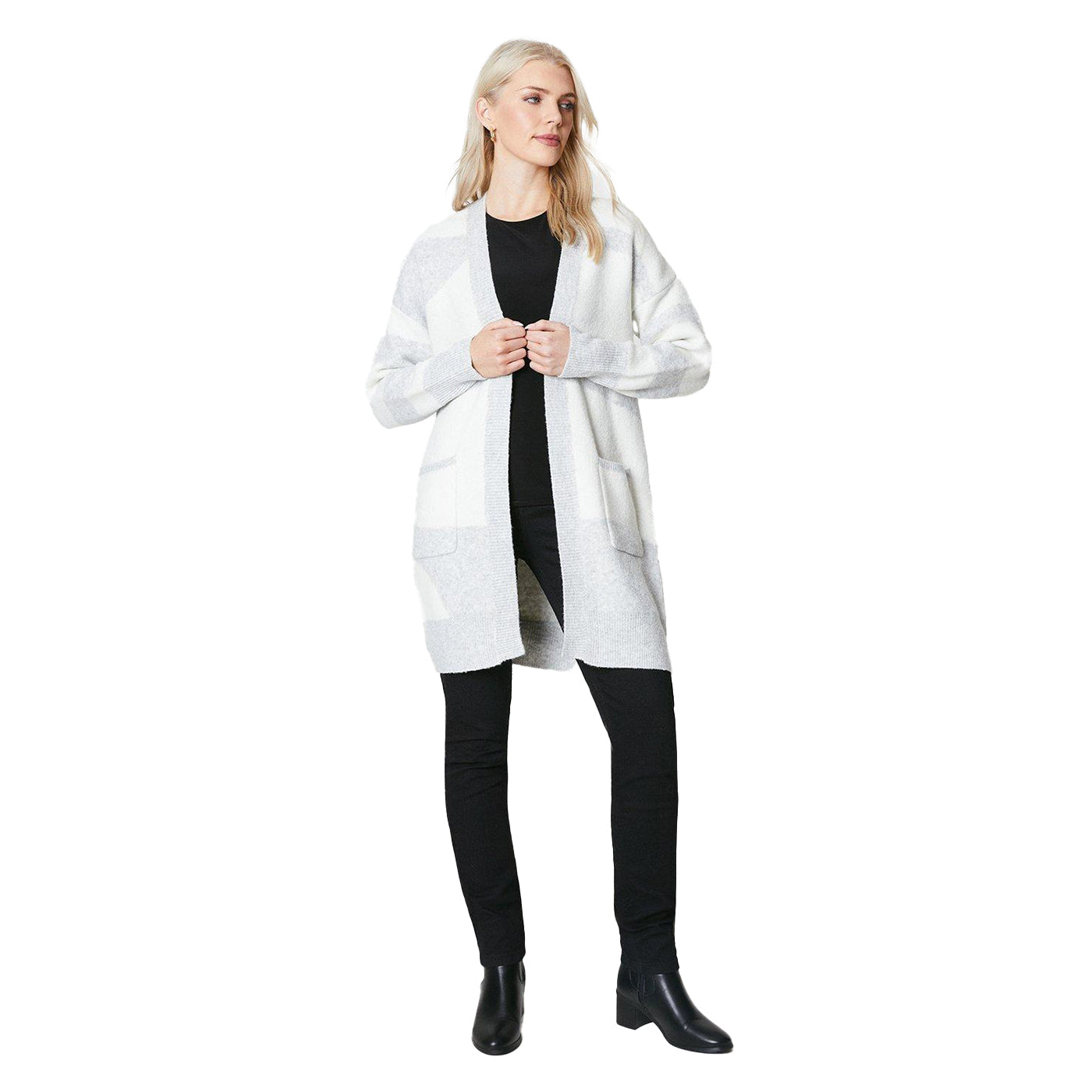 Grey - Lifestyle - Principles Womens-Ladies Edge To Edge Cardigan