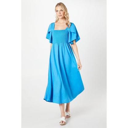 Blue - Front - Principles Womens-Ladies Shirred Bodice Midi Dress