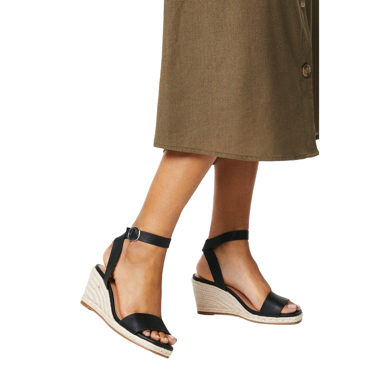 Black - Lifestyle - Principles Womens-Ladies Penny Espadrilles