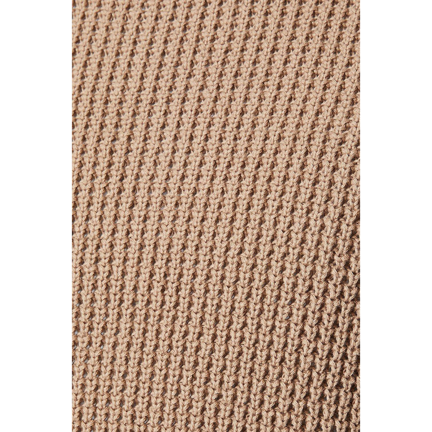Stone - Side - Maine Mens Moss Stitch Crew Neck Jumper