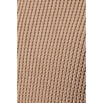 Stone - Side - Maine Mens Moss Stitch Crew Neck Jumper