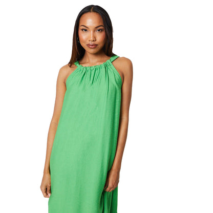 Green - Side - Principles Womens-Ladies Tiered Halter Neck Midi Dress