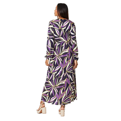 Navy - Back - Principles Womens-Ladies Botanical Volume Maxi Dress