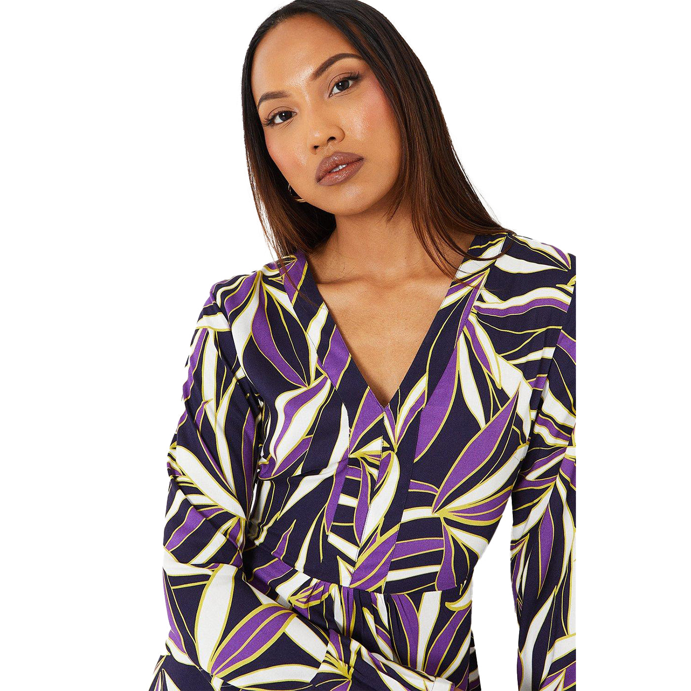 Navy - Side - Principles Womens-Ladies Botanical Volume Maxi Dress