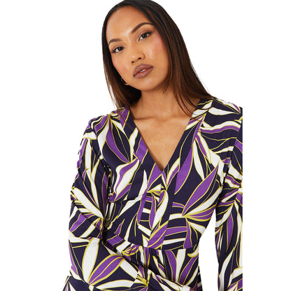 Navy - Side - Principles Womens-Ladies Botanical Volume Maxi Dress