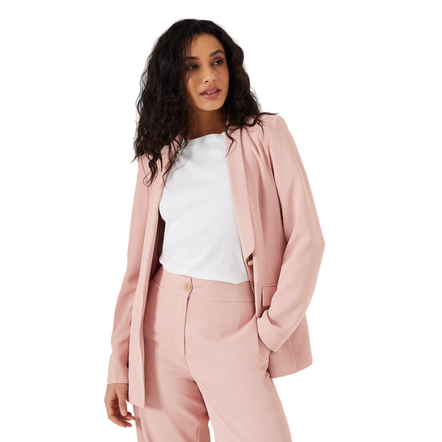 Pink - Lifestyle - Principles Womens-Ladies Button Shawl Collar Blazer