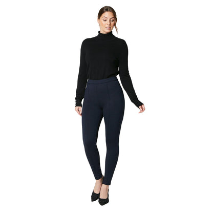 Navy - Side - Principles Womens-Ladies Ponte Leggings