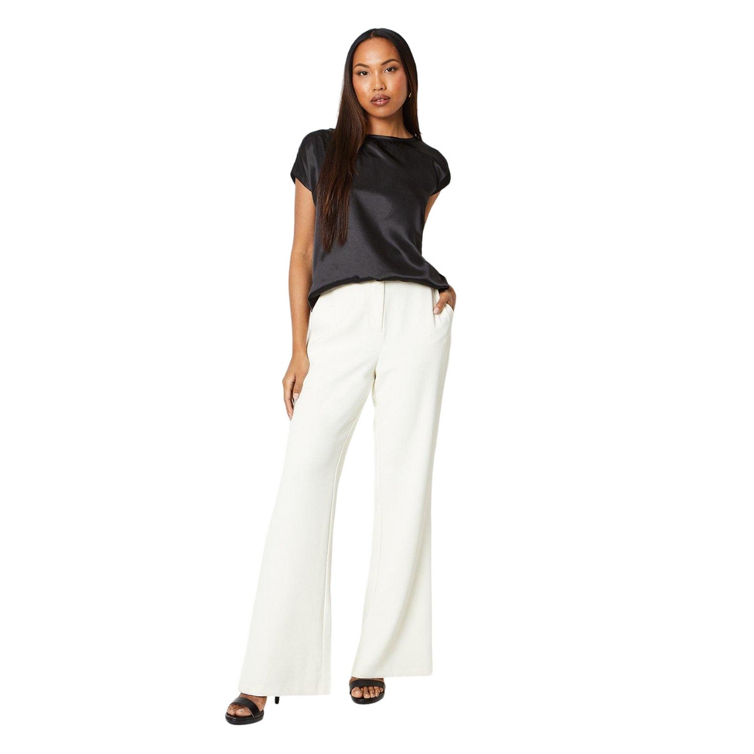 Black - Side - Principles Womens-Ladies Plain Satin Top