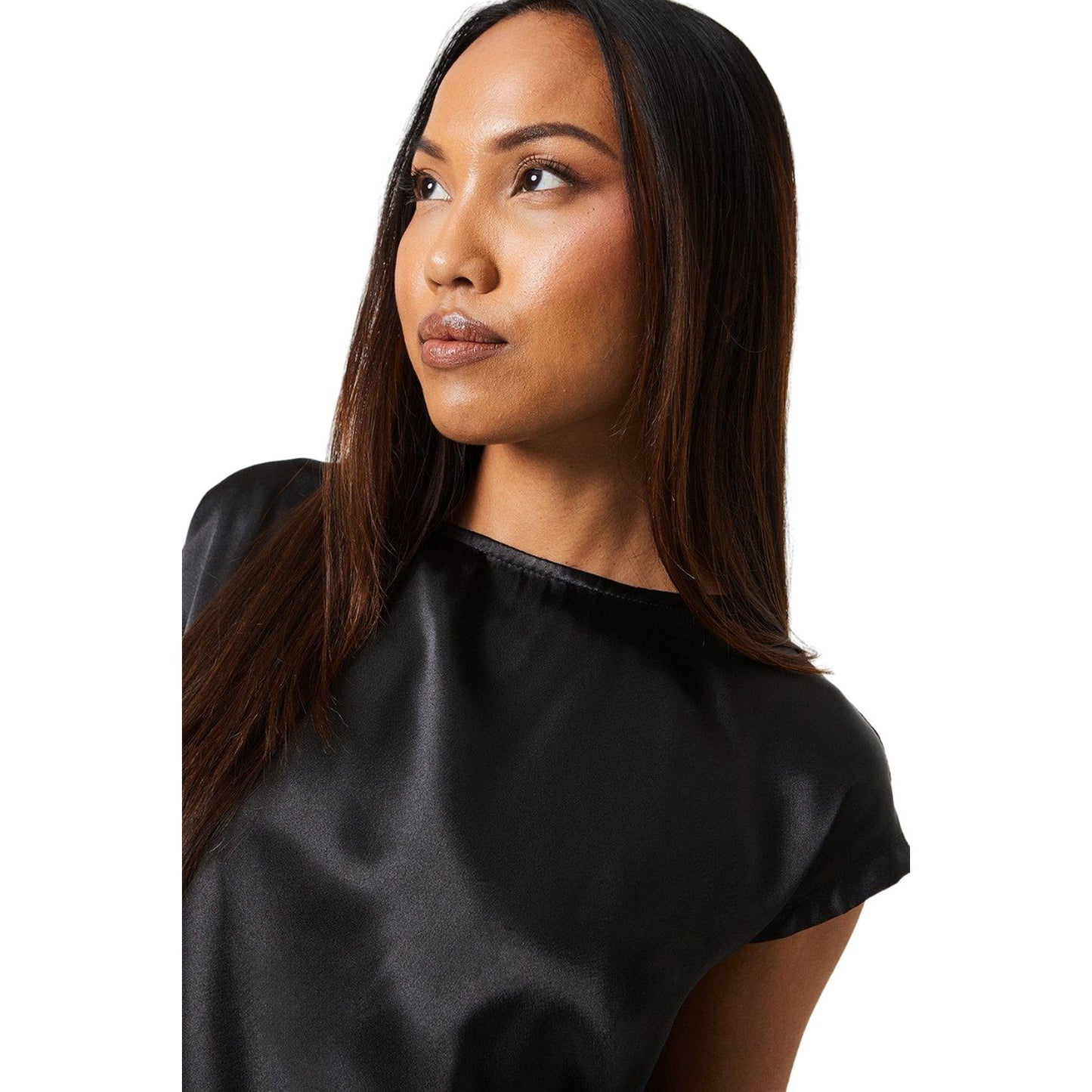 Black - Lifestyle - Principles Womens-Ladies Plain Satin Top