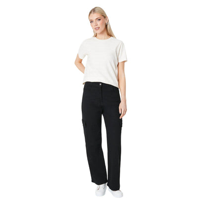 Black - Side - Principles Womens-Ladies Cargo Jeans