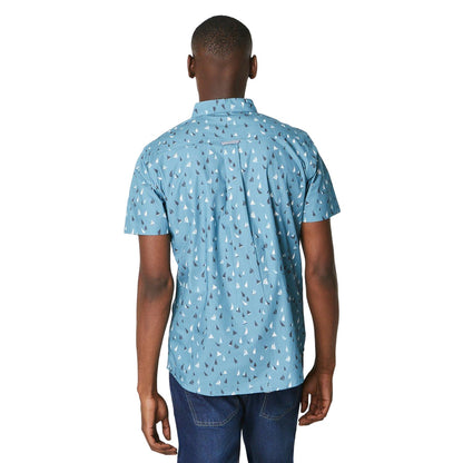 Blue - Back - Maine Mens Boat Short-Sleeved Shirt