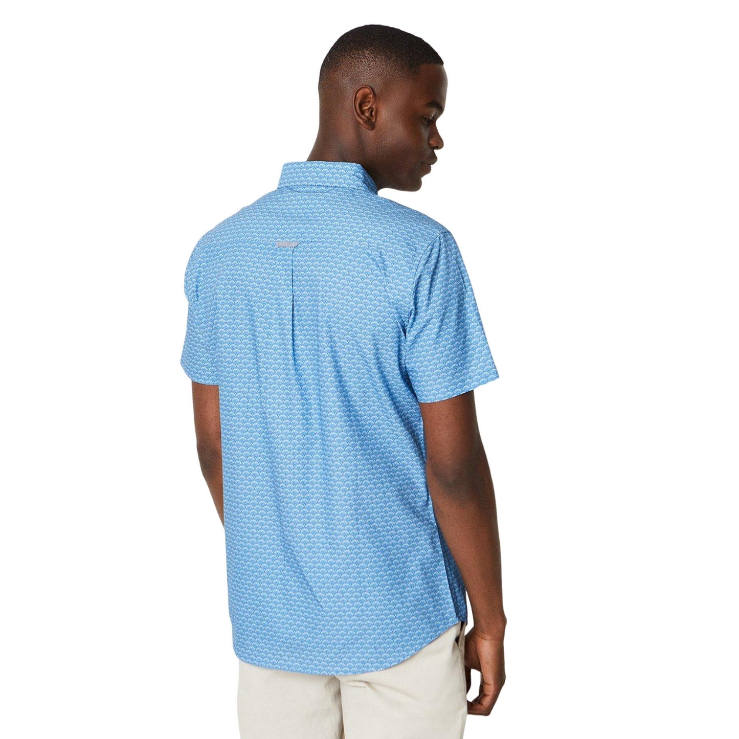 Blue - Back - Maine Mens Fan Short-Sleeved Shirt