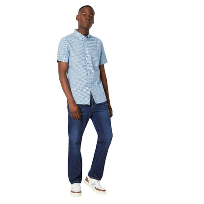 Navy - Lifestyle - Maine Mens Arrow Print Short-Sleeved Shirt