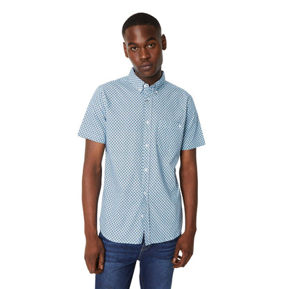 Navy - Front - Maine Mens Arrow Print Short-Sleeved Shirt