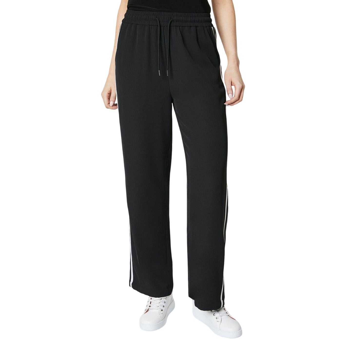 Neutral - Front - Principles Womens-Ladies Side Stripe Elasticated Waist Wide Leg Trousers