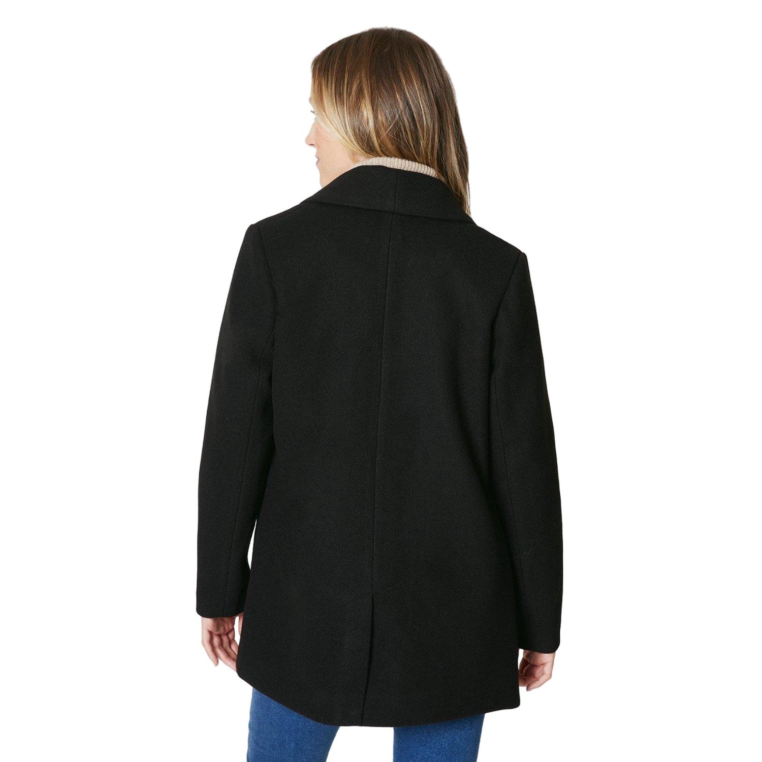 Black - Back - Maine Womens-Ladies Single-Breasted Coat