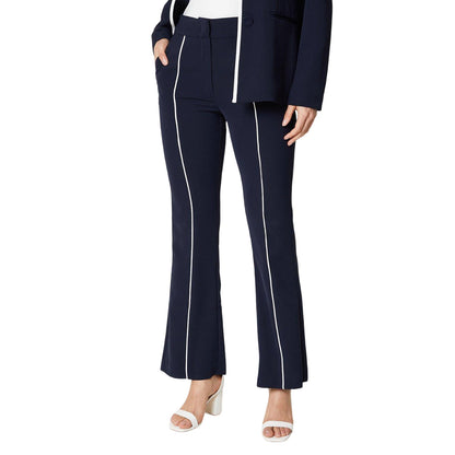 Navy - Front - Principles Womens-Ladies Piped Bootcut Trousers