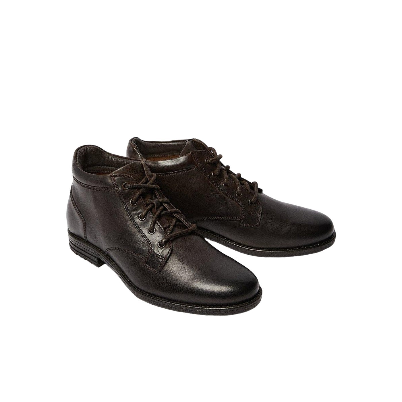 Dark Brown - Front - Maine Mens Dean Leather Lace Up Chukka Boots