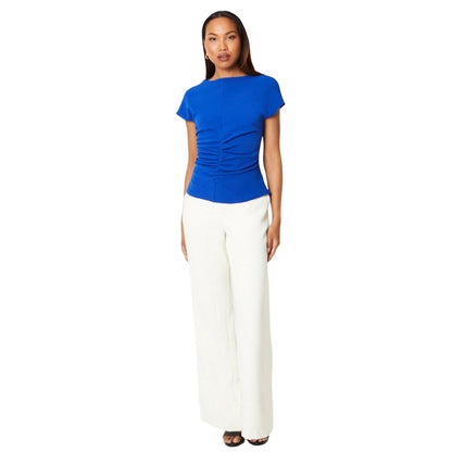 Blue - Lifestyle - Principles Womens-Ladies Textured Jersey Ruched Front Top
