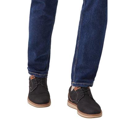 Black - Front - Maine Mens Leeroy Textured Casual Shoes