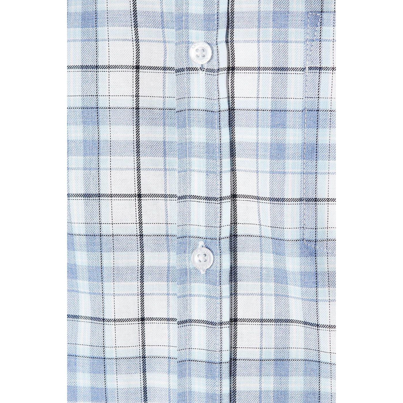 Light Blue - Side - Maine Mens Graph Checked Oxford Short-Sleeved Shirt