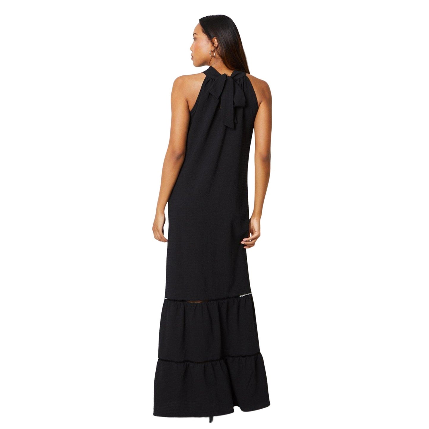 Black - Back - Principles Womens-Ladies Tiered Halter Neck Maxi Dress