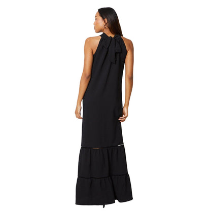 Black - Back - Principles Womens-Ladies Tiered Halter Neck Maxi Dress