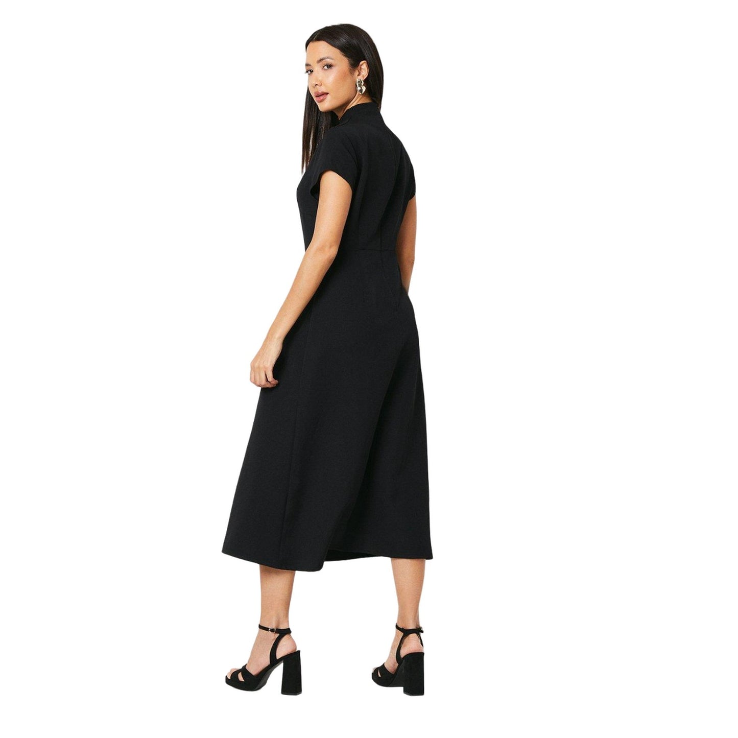Black - Back - Principles Womens-Ladies Occasion Fitted And Flared Midi Dress