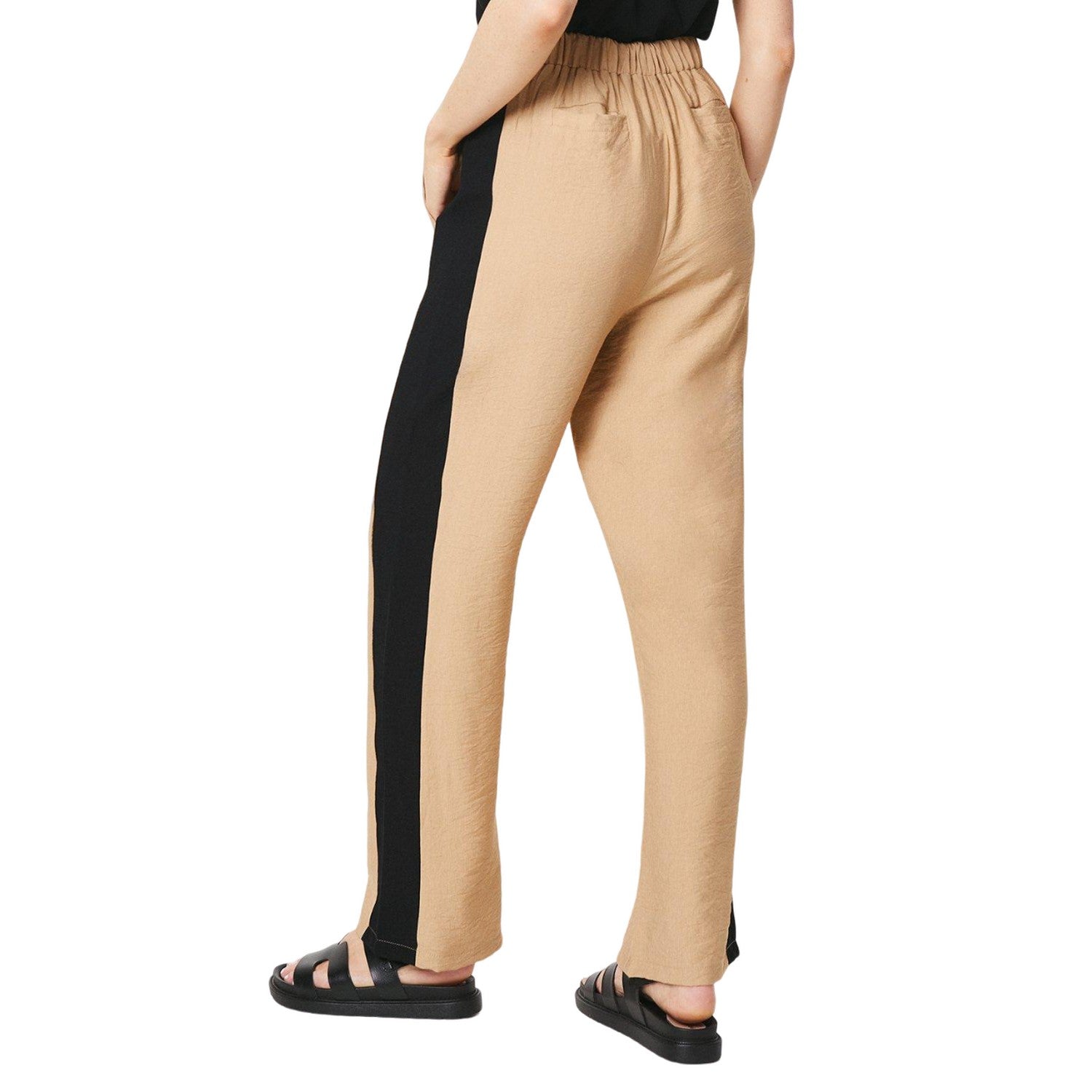 Tan - Back - Debenhams Womens-Ladies Side Stripe Trousers
