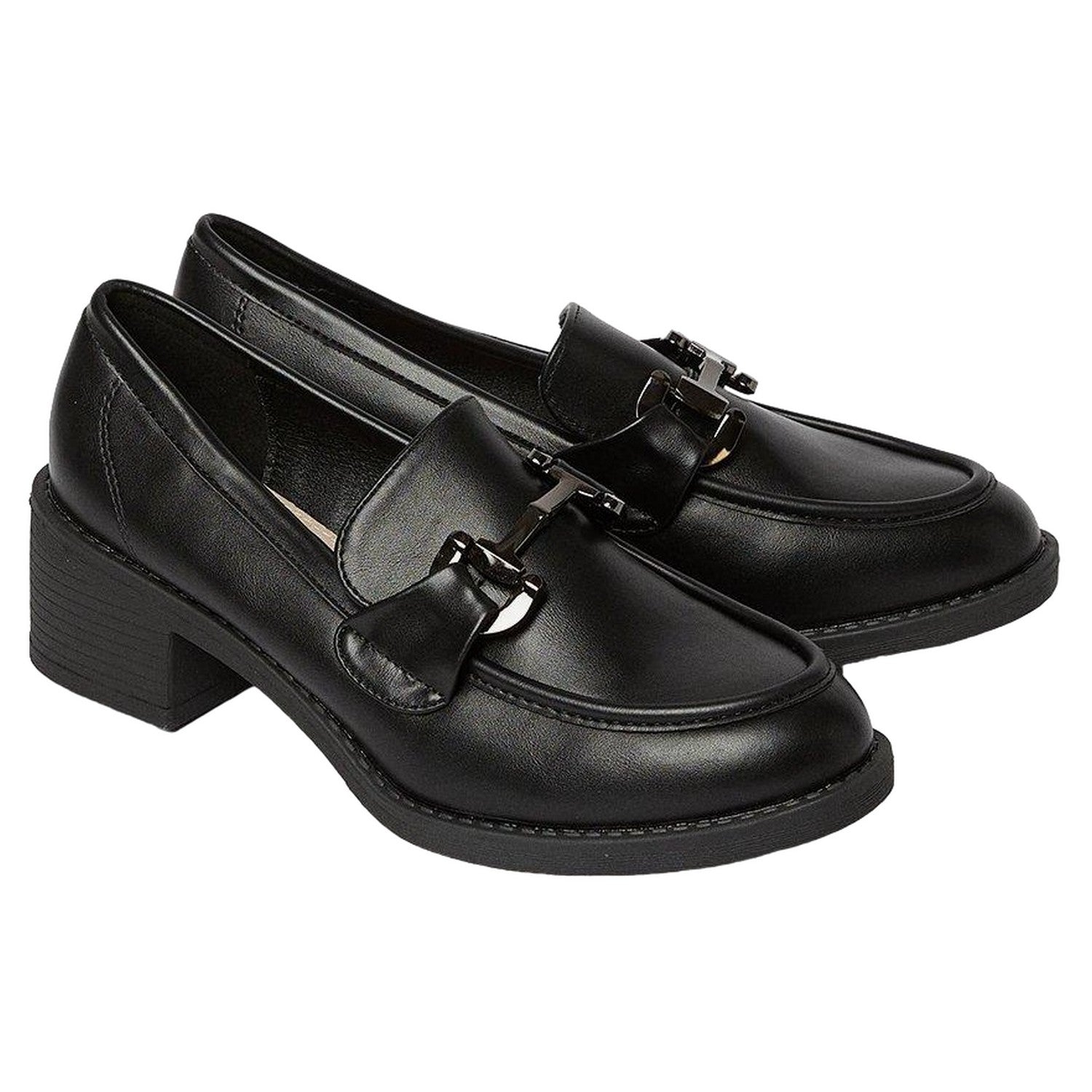 Black - Front - Principles Womens-Ladies Carlie Snaffle Detail Medium Heel Loafers