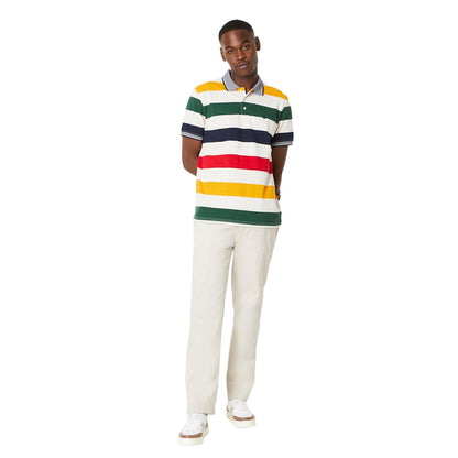 Multicoloured - Side - Maine Mens Wide Stripe Polo Shirt