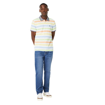 Multicoloured - Side - Maine Mens Stripe Summer Polo Shirt