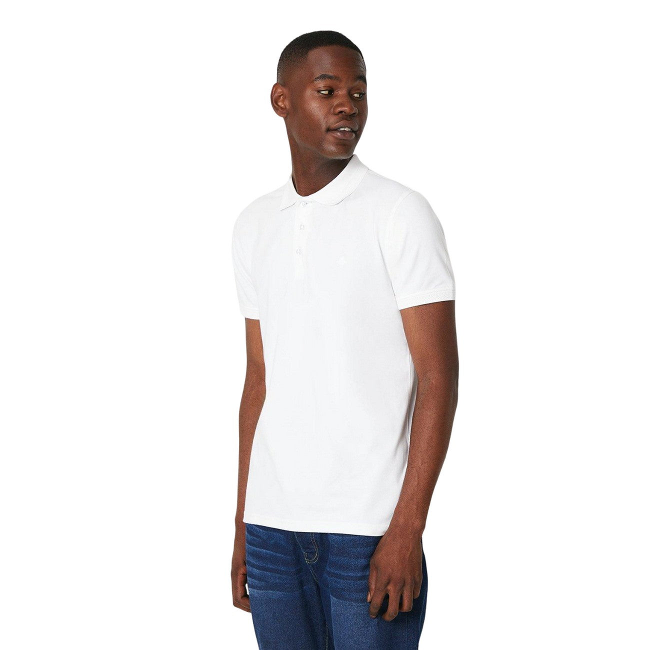 White - Front - Maine Mens Cotton Pique Stretch Polo Shirt