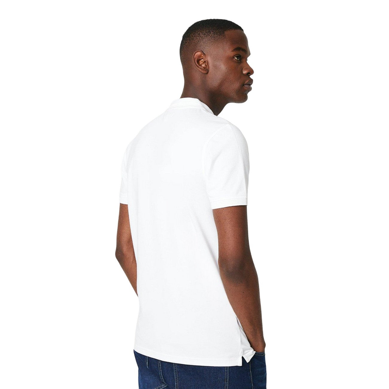 White - Back - Maine Mens Cotton Pique Stretch Polo Shirt
